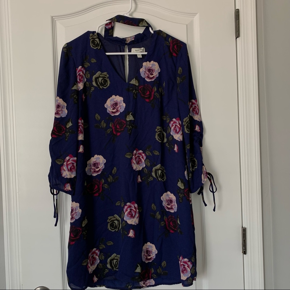 Blue and Purple Floral Dress
